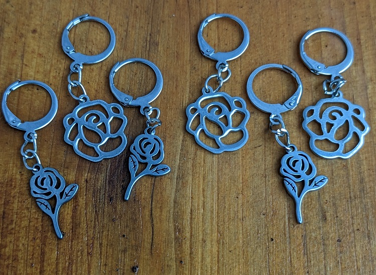 Stainless Steel Removable Stitch Markers – Rose