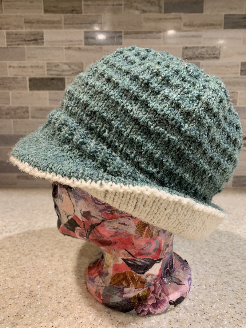 Hand Knit Brimming Hat – Green