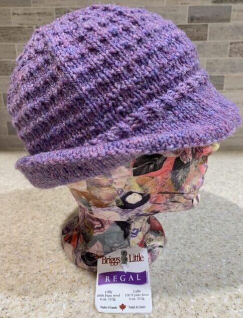 Hand Knit Brimming Hat – Purple